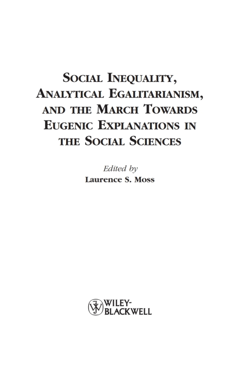 Cover image for book Social Inequality, Analytical Egalitarianism, and the March Towards Eugenic Explanations in the Social Sciences