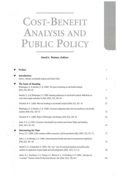 Cover image for book Cost-Benefit Analysis and Public Policy