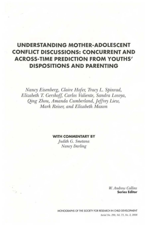 Cover image for book Understanding Mother-Adolescent Conflict Discussions