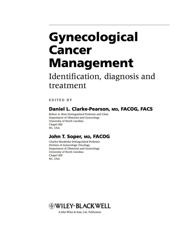 Gynecological Cancer Management Identification Diagnosis and Treatment