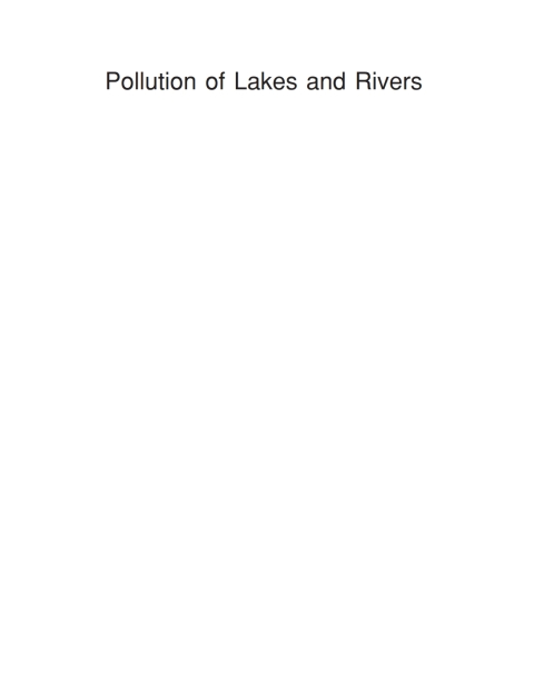 Cover image for book Pollution of Lakes and Rivers