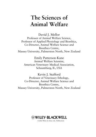 The Sciences of Animal Welfare