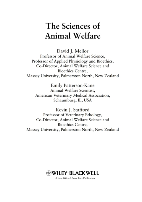 Cover image for book The Sciences of Animal Welfare