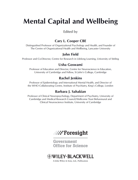Cover image for book Mental Capital and Wellbeing
