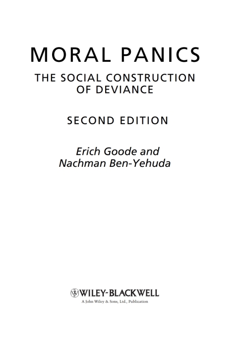 Cover image for book Moral Panics: The Social Construction of Deviance