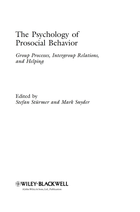 Cover image for book The Psychology of Prosocial Behavior