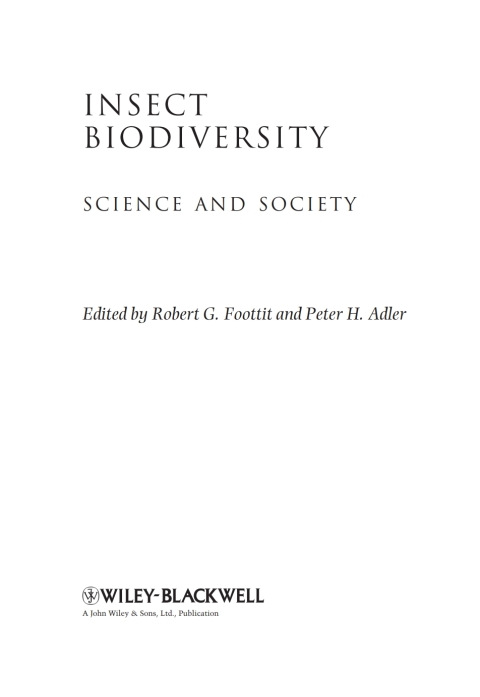 Insect Biodiversity: Science and Society 