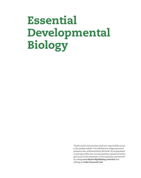 Cover image for book Essential Developmental Biology
