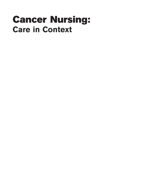 Cover image for book Cancer Nursing: Care in Context