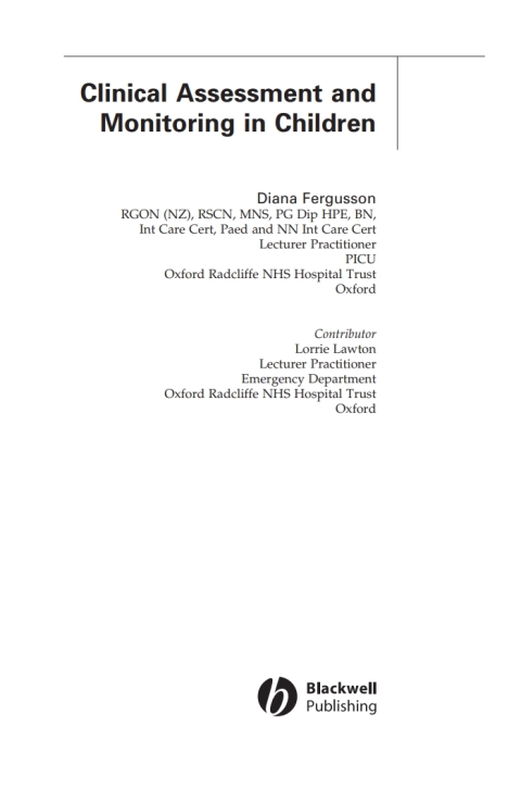 Cover image for book Clinical Assessment and Monitoring in Children