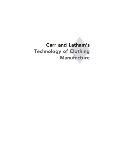Cover image for book Carr and Latham's Technology of Clothing Manufacture