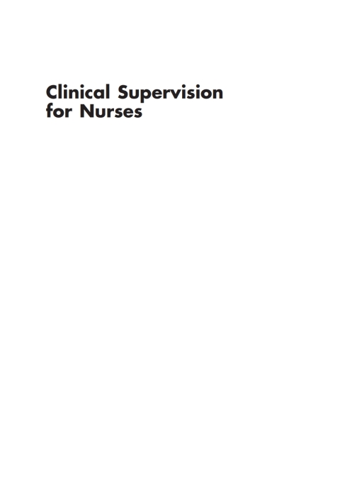 Cover image for book Clinical Supervision for Nurses