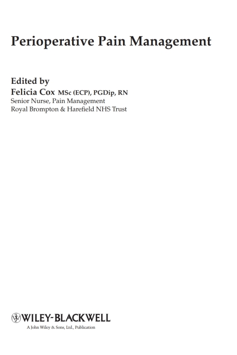 Cover image for book Perioperative Pain Management