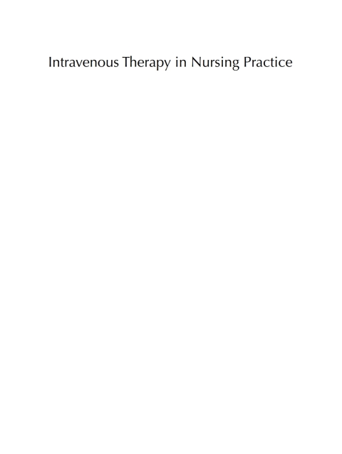 Cover image for book Intravenous Therapy in Nursing Practice