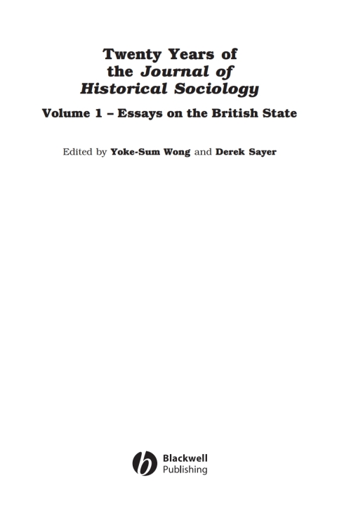 Cover image for book Twenty Years of the Journal of Historical Sociology