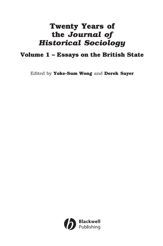Twenty Years of the Journal of Historical Sociology