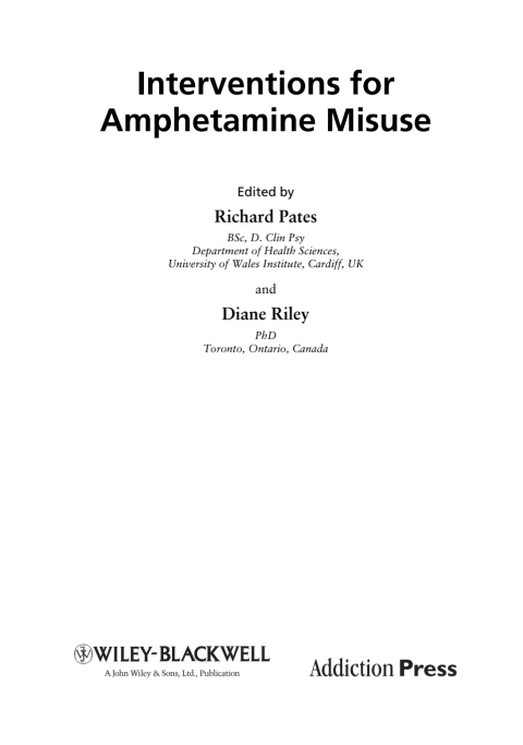 Cover image for book Interventions for Amphetamine Misuse