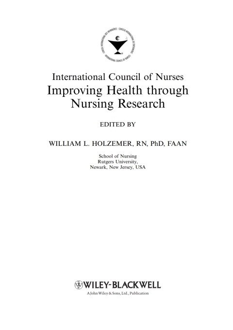 Cover image for book Improving Health through Nursing Research