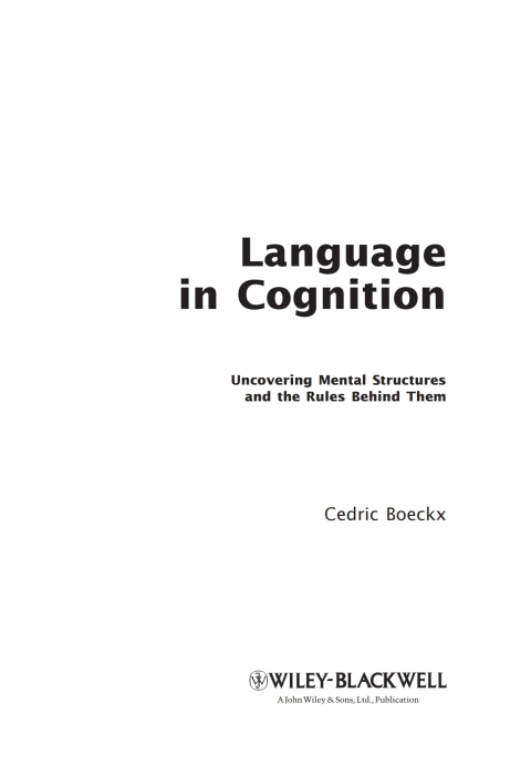 Cover image for book Language in Cognition