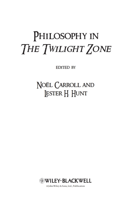 Cover image for book Philosophy in The Twilight Zone