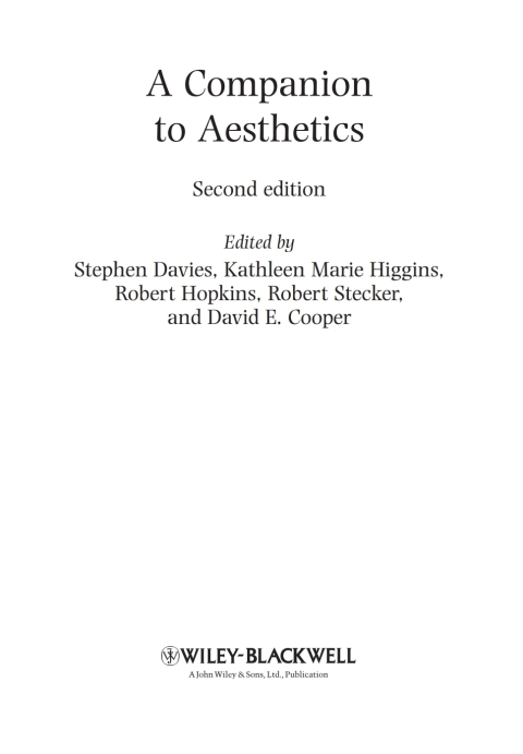 A Companion to Aesthetics 