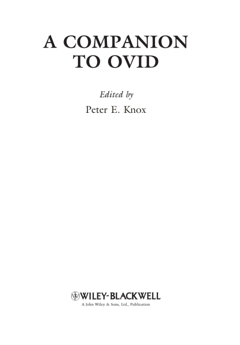 Cover image for book A Companion to Ovid