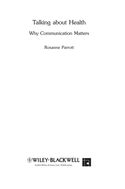 Cover image for book Talking about Health: Why Communication Matters