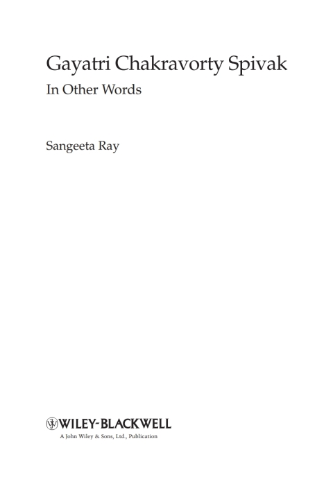 Cover image for book Gayatri Chakravorty Spivak