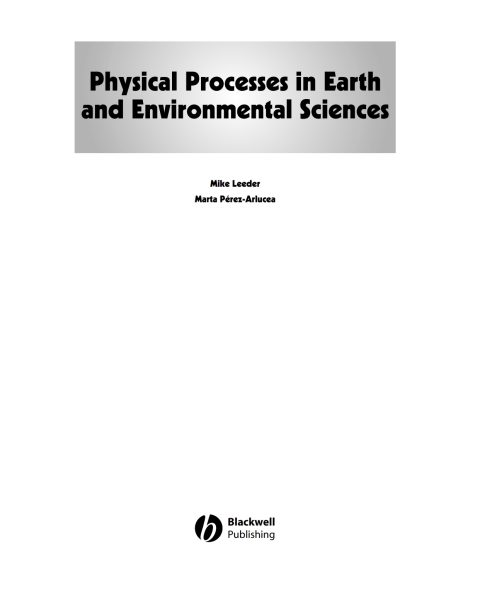 Cover image for book Physical Processes in Earth and Environmental Sciences