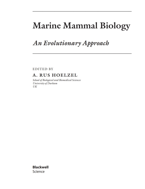 Cover image for book Marine Mammal Biology