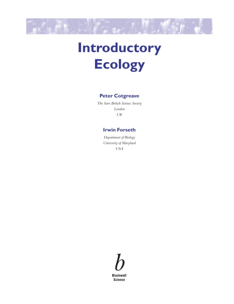Cover image for book Introductory Ecology