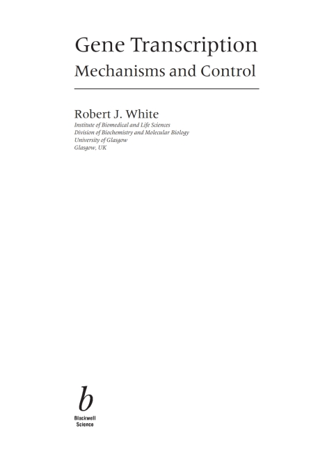 Cover image for book Gene Transcription