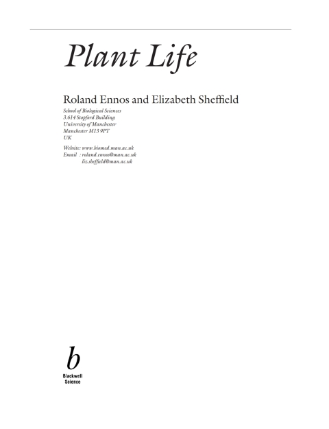 Cover image for book Plant Life