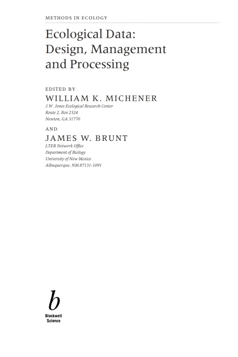 Cover image for book Ecological Data