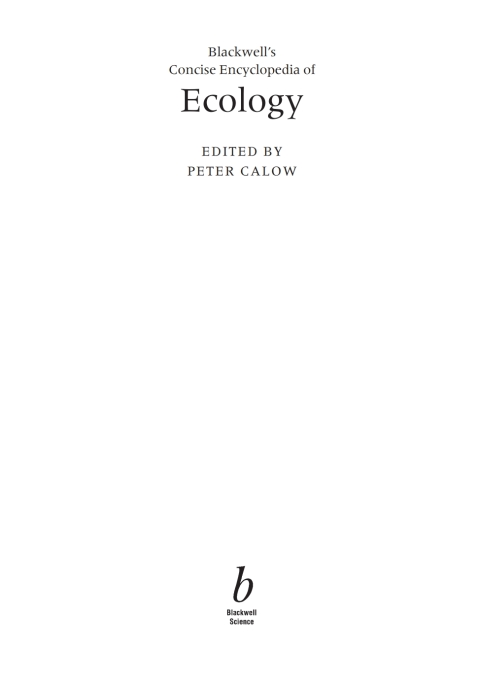 Cover image for book Blackwell's Concise Encyclopedia of Ecology