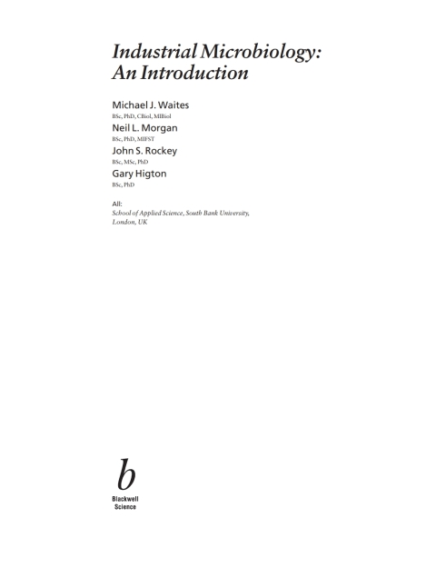 Cover image for book Industrial Microbiology: An Introduction
