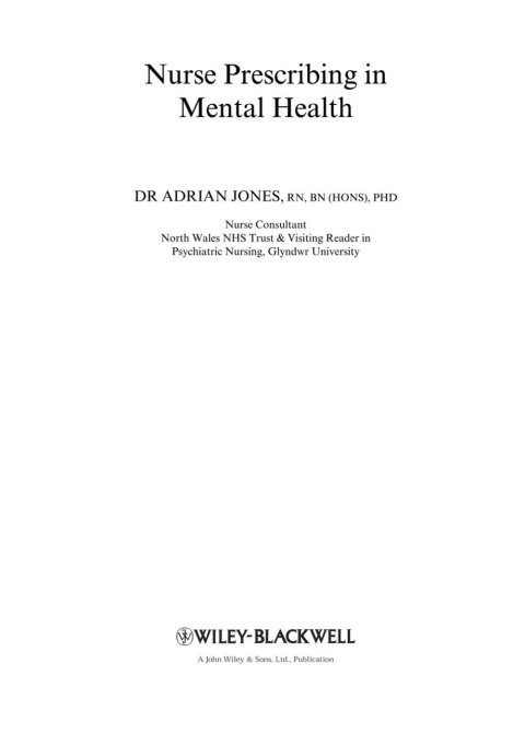 Nurse Prescribing in Mental Health 