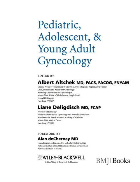 Cover image for book Pediatric, Adolescent and Young Adult Gynecology