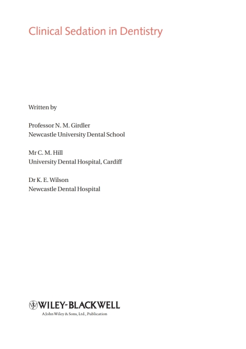 Cover image for book Clinical Sedation in Dentistry