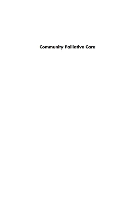 Cover image for book Community Palliative Care