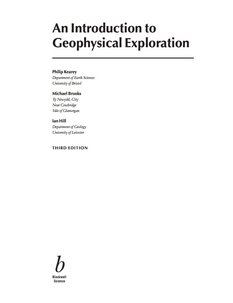 Cover image for book An Introduction to Geophysical Exploration
