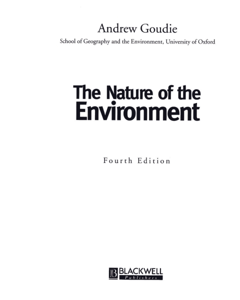 Cover image for book The Nature of the Environment