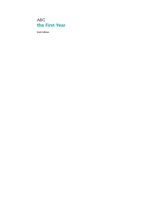 ABC of the First Year