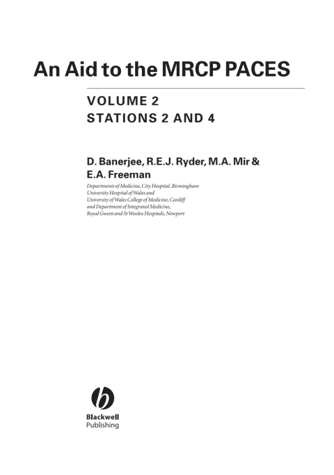 An Aid to the MRCP PACES: Stations 2 and 4 