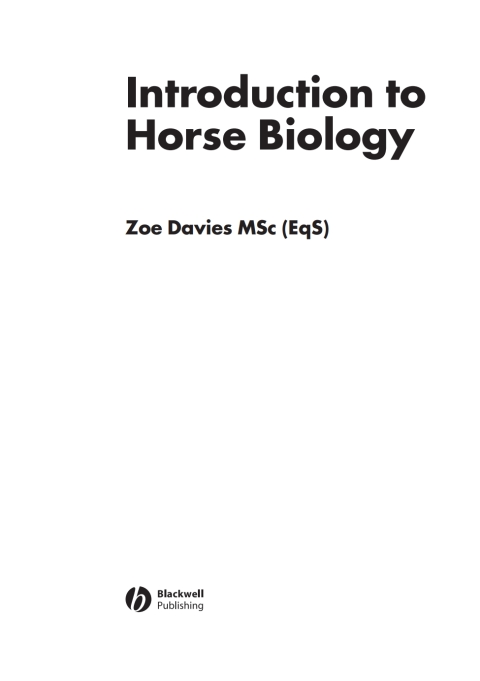 Cover image for book Introduction to Horse Biology