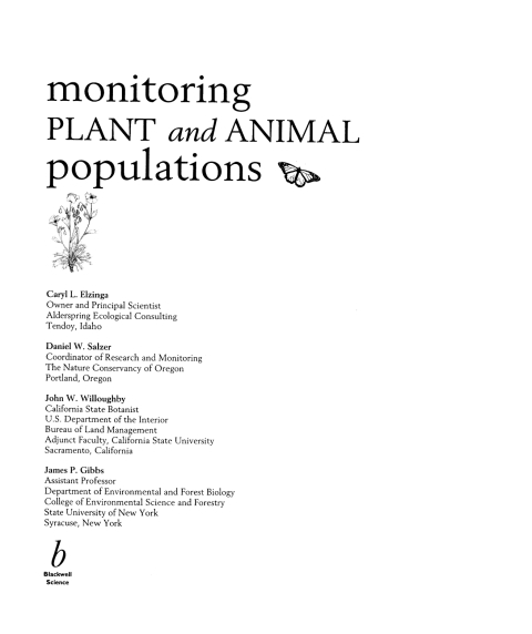Monitoring Plant and Animal Populations: A Handbook for Field Biologists 