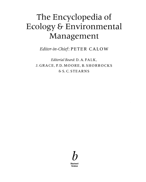 Cover image for book Encyclopedia of Ecology and Environmental Management
