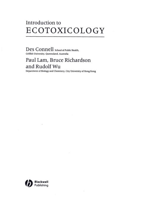 Introduction to Ecotoxicology 