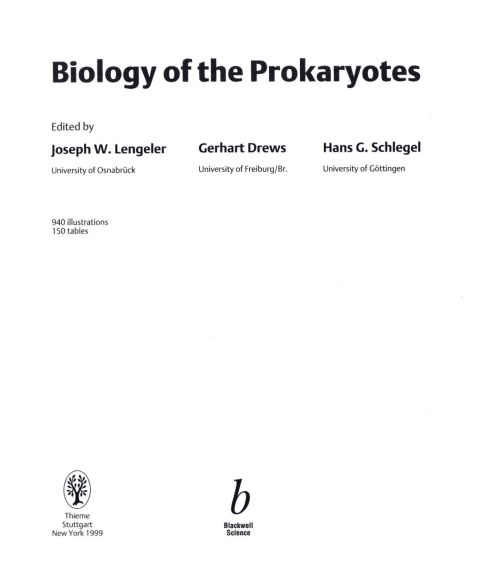 Cover image for book Biology of the Prokaryotes