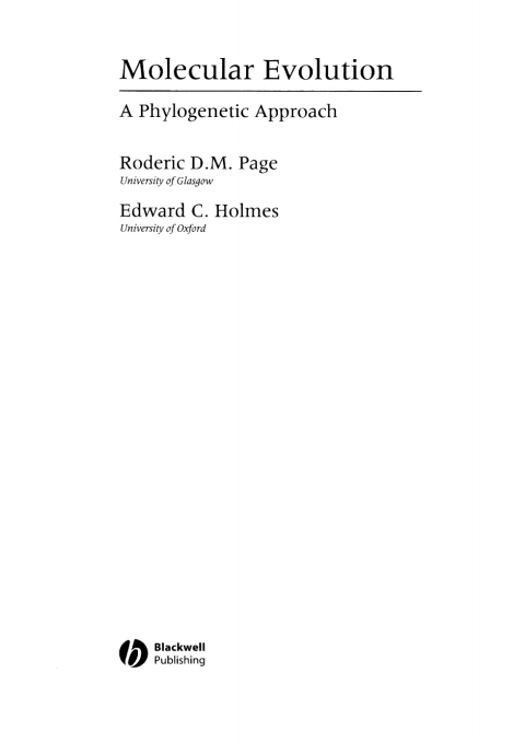 Cover image for book Molecular Evolution: A Phylogenetic Approach